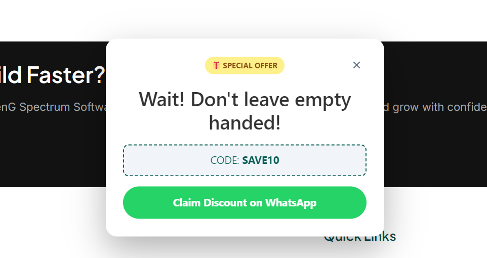 Exit Intent Popup