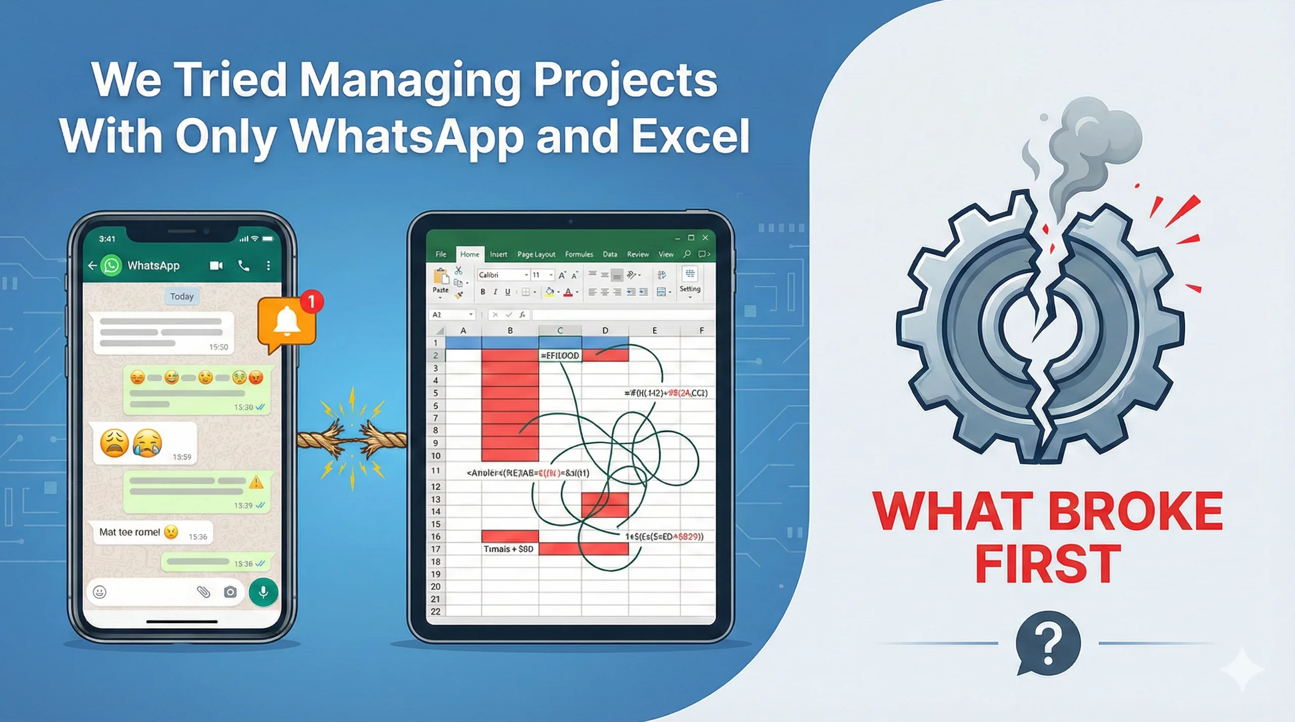 We Tried Managing Projects With Only WhatsApp and Excel. What Broke First