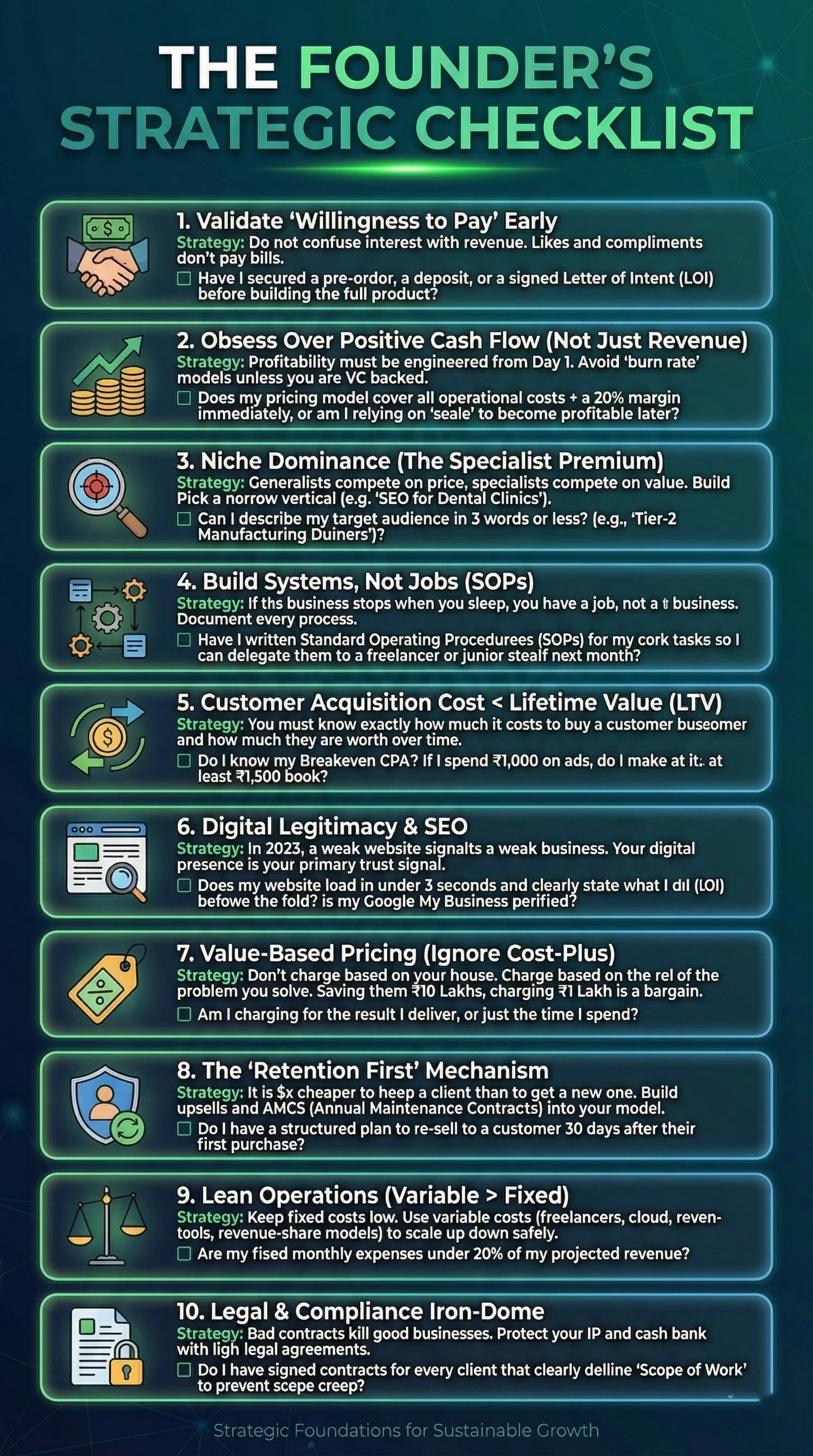 the founders strategic checklist
