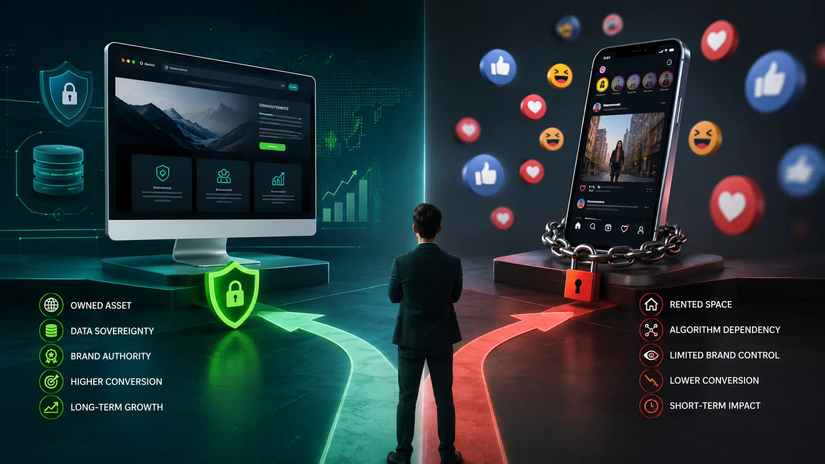 Website vs Social Media: Strategic Choice for Business Growth in 2026